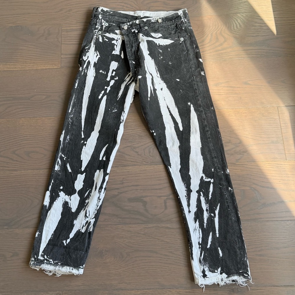 R13 CROSS OVER JEAN PAINTED BLACK